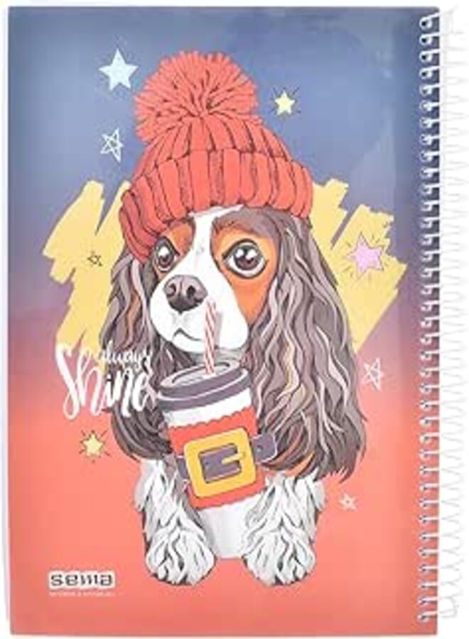 Sema High Quality Spiral Lined NoteBook 20 * 27cm, 180 Sheets For Office And Students - Multi Color